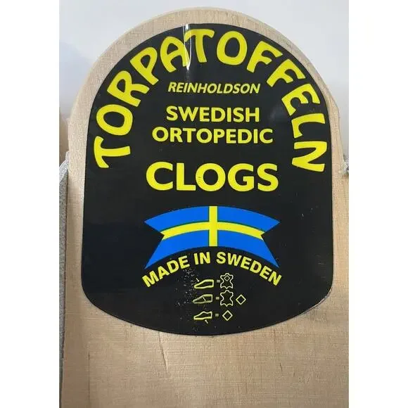 Swedish Torpatoffeln Floral Cottage Core Wooden Clogs Womens EU 42 US 10.5 - Picture 11 of 16